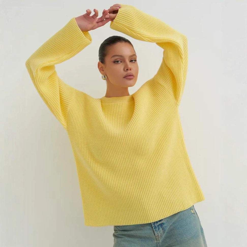 Loose Sweater Gray Top