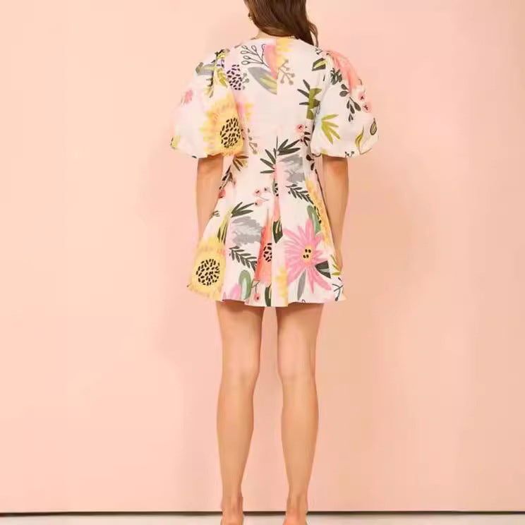 Printed Pocket Dress Women