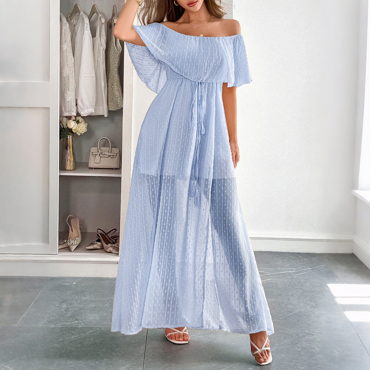 Elegant Tube Top Corset Short Sleeve Dress
