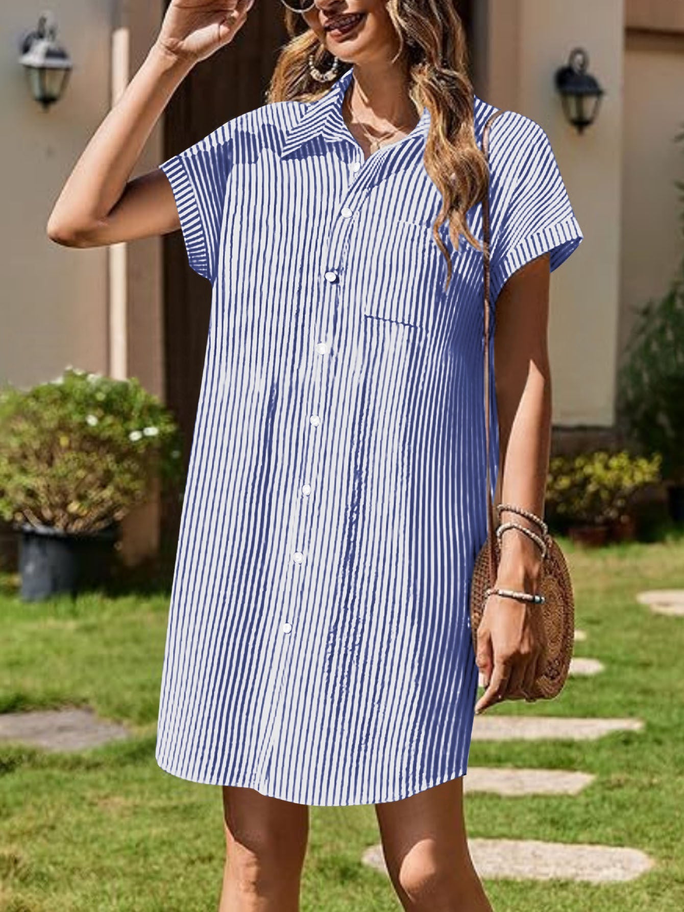Striped Shirt Dress