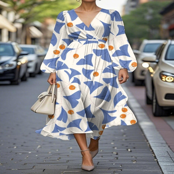 Printed Casual Retro Dress