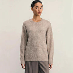 Knitted Round Neck Solid Color Loose Sweater