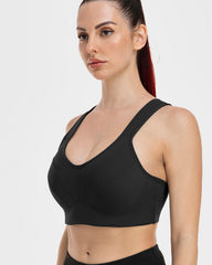 High Impact Full Coverage Plus Size Sports Bra-Black