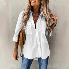 All-Season Versatile Loose Top With Pockets