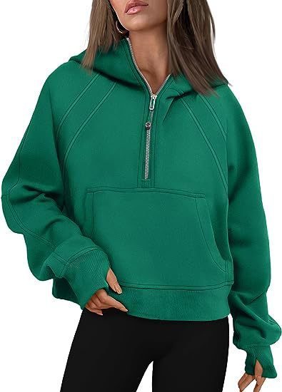 Zipper Hoodies Sweatshirts With Pocket Loose Sport Tops Long Sleeve Pullover Sweaters Fall Outfits Clothing