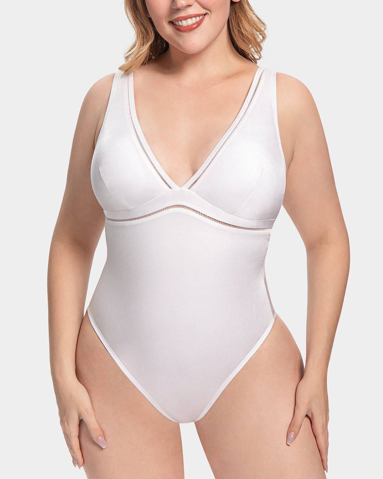 One Piece Plunge Bathing Suit Plus Size
