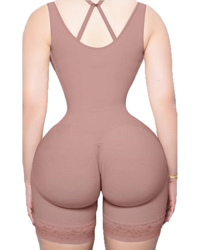 Drawstring Anti-Cellulite Bodysuit with Hooks