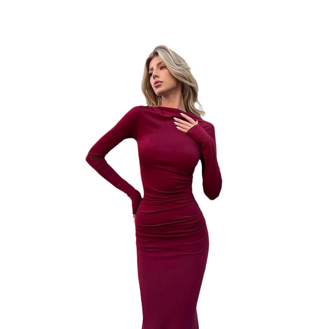 Womens Long-sleeve Casual Dress