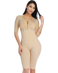 Bodyshaper Long sleeve Tummy Control Breast Support Side Zipper Long Bodysuit Shapewear