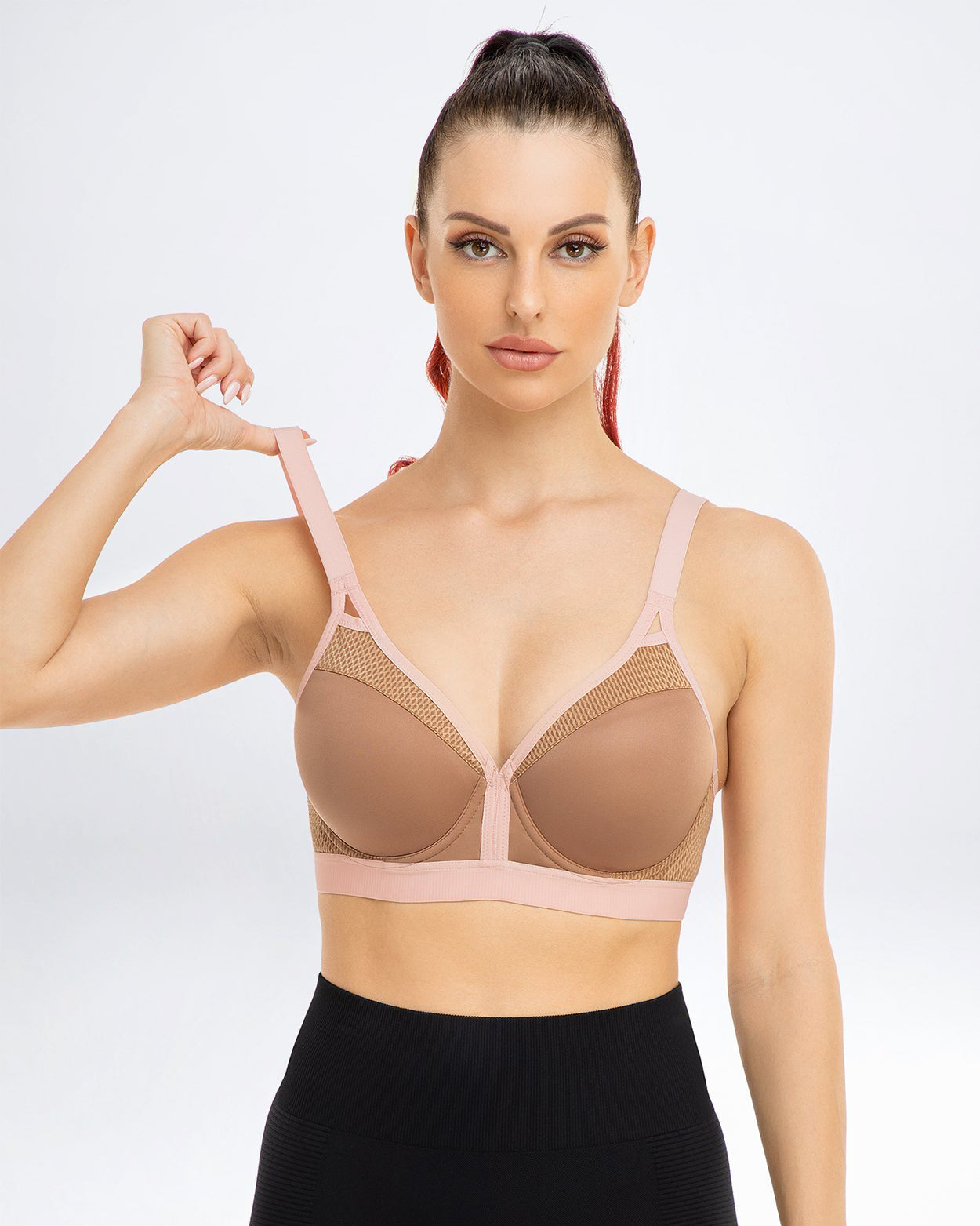V Neck Full Figure Running Workout Bras