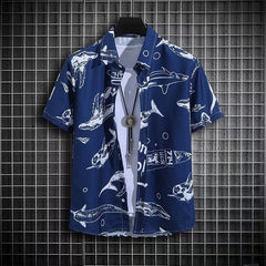 Ins Printed Shirt Beachwear Casual Shorts Suit