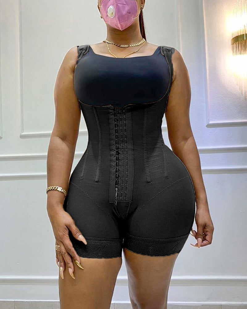 Bodyshaper High Compression Garment Abdomen Control Double Bodysuit