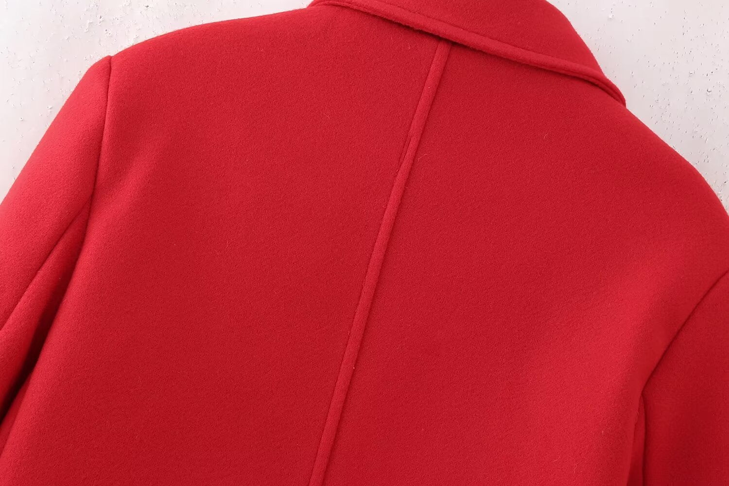 Double Breasted Long Red Overcoat