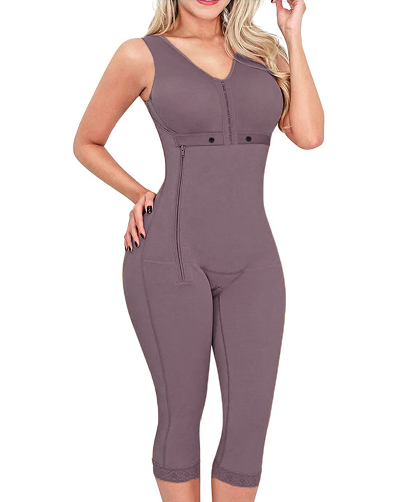 Bodysuit Bodyshaper Tummy Control Side Zipper Butt LiFter Breast Support Long Shaperwear