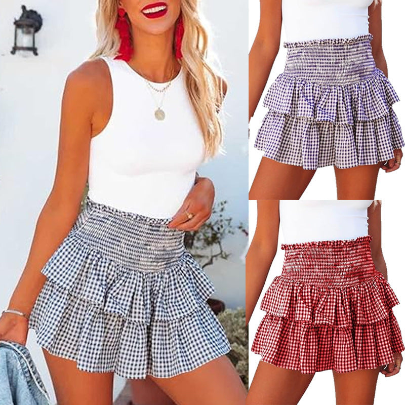 Cake Plaid Skirt