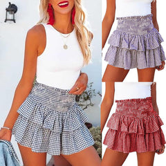 Cake Plaid Skirt