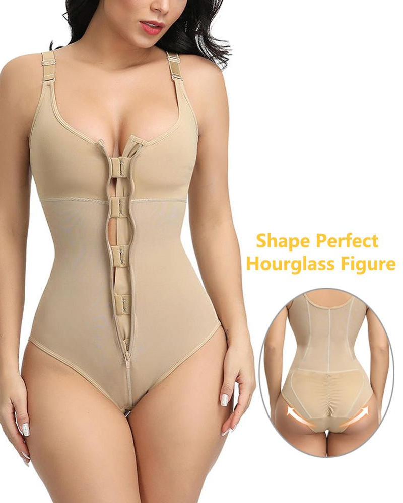 Shapewear Bodysuit Straps Tummy Control Waist Trainer Cincher Body Shaper Zipper Postpartum recovery hip lifter underwear