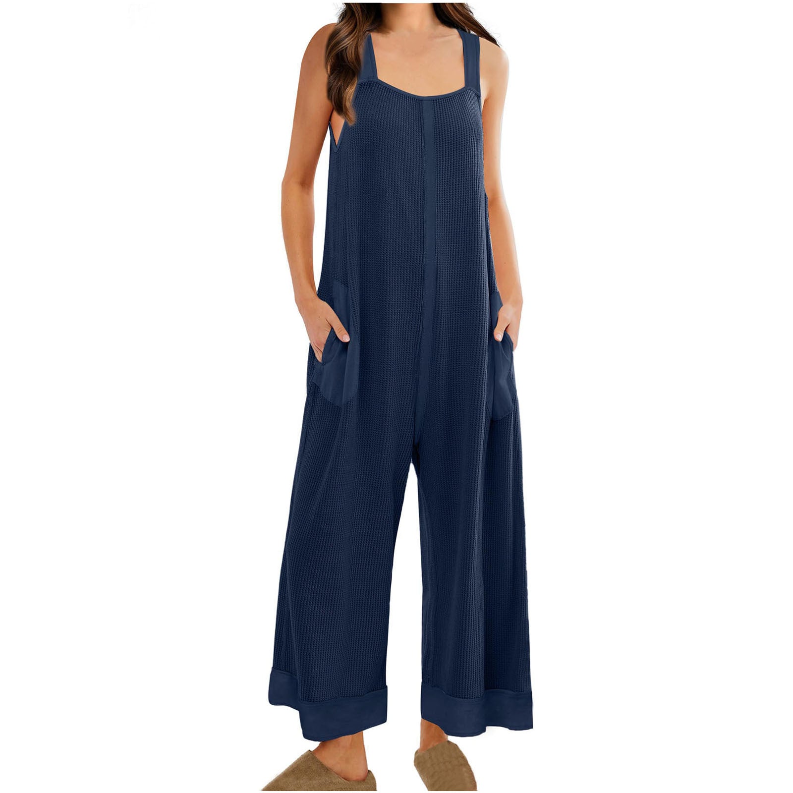 Casual Loose Jumpsuit Sleeveless U-neck One-piece