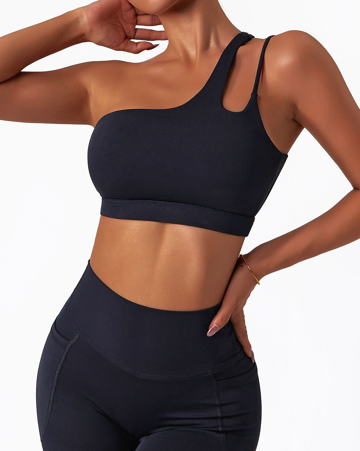 One Shoulder Asymmetrical Sports Bra