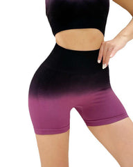 High Waist Quick Dry Sports Shorts Gradient Yoga Shorts