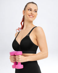 V Neck Full Figure Running Workout Bras