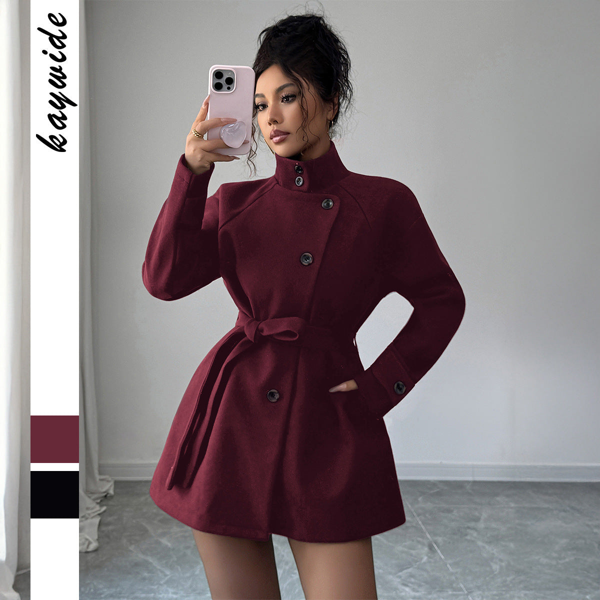 Solid Color Casual Button Long Sleeved Windbreaker Jacket