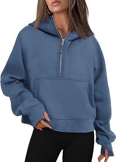 Zipper Hoodies Sweatshirts With Pocket Loose Sport Tops Long Sleeve Pullover Sweaters Fall Outfits Clothing