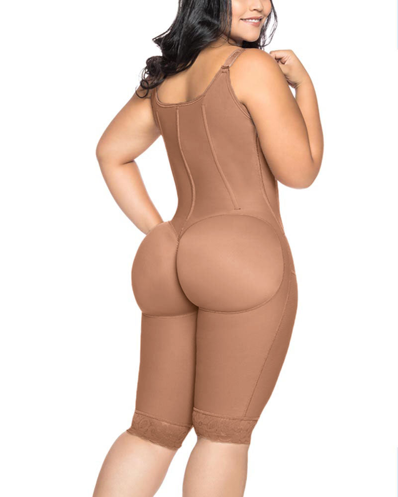 Knee Length Underbust Body Shaper Fajas For Postpartum Girdle Body Shaper