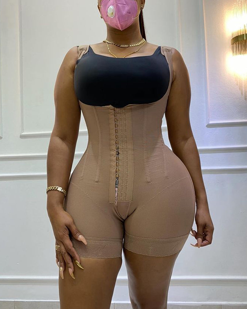 Bodyshaper High Compression Garment Abdomen Control Double Bodysuit