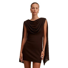Solid-Colored Ribbon Womens Dress