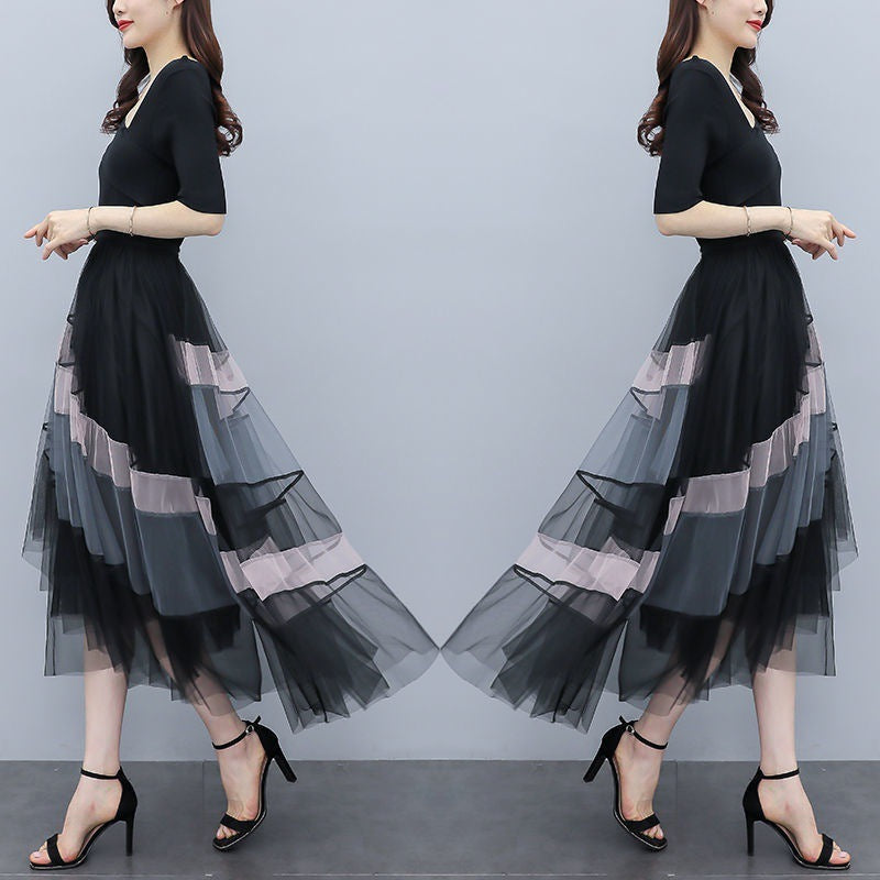 Adult Lady Like Woman Western Style Youthful-looking Lightly Mature Tulle Skirt