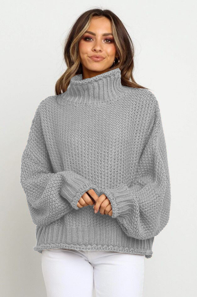 Fall Pullover High-neck Loose-fitting Sweater