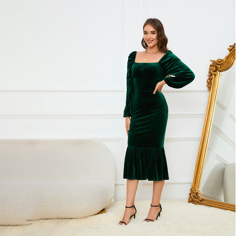 Velvet Elegant Sheath Dress