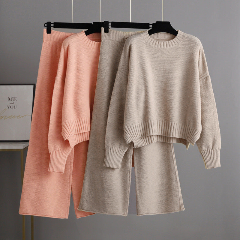Casual Knitted Pants Set For Women