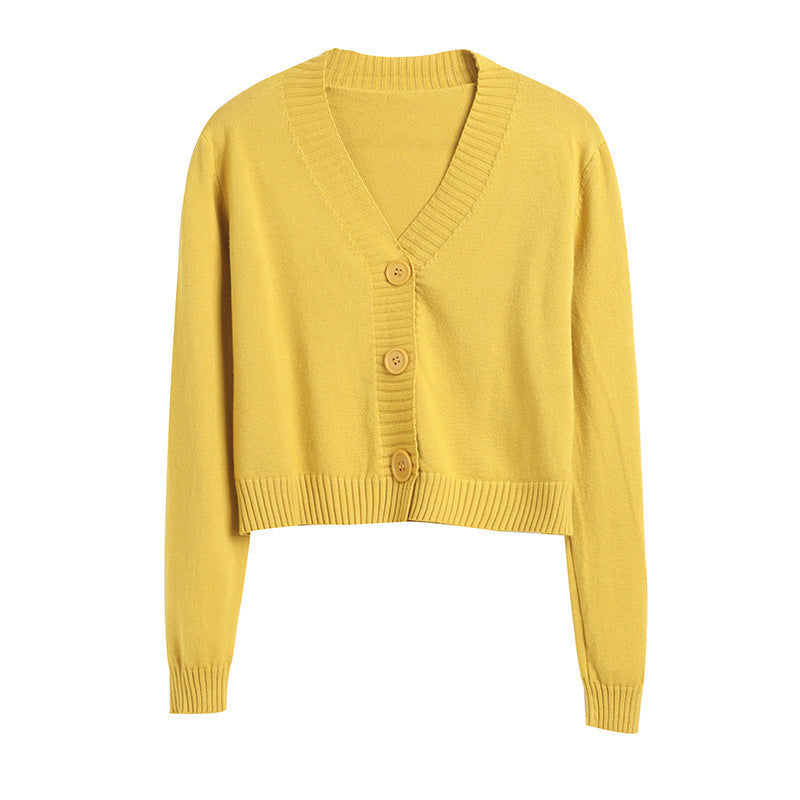 Style Knitted Sweater Cardigan V Neck Casual Sweater