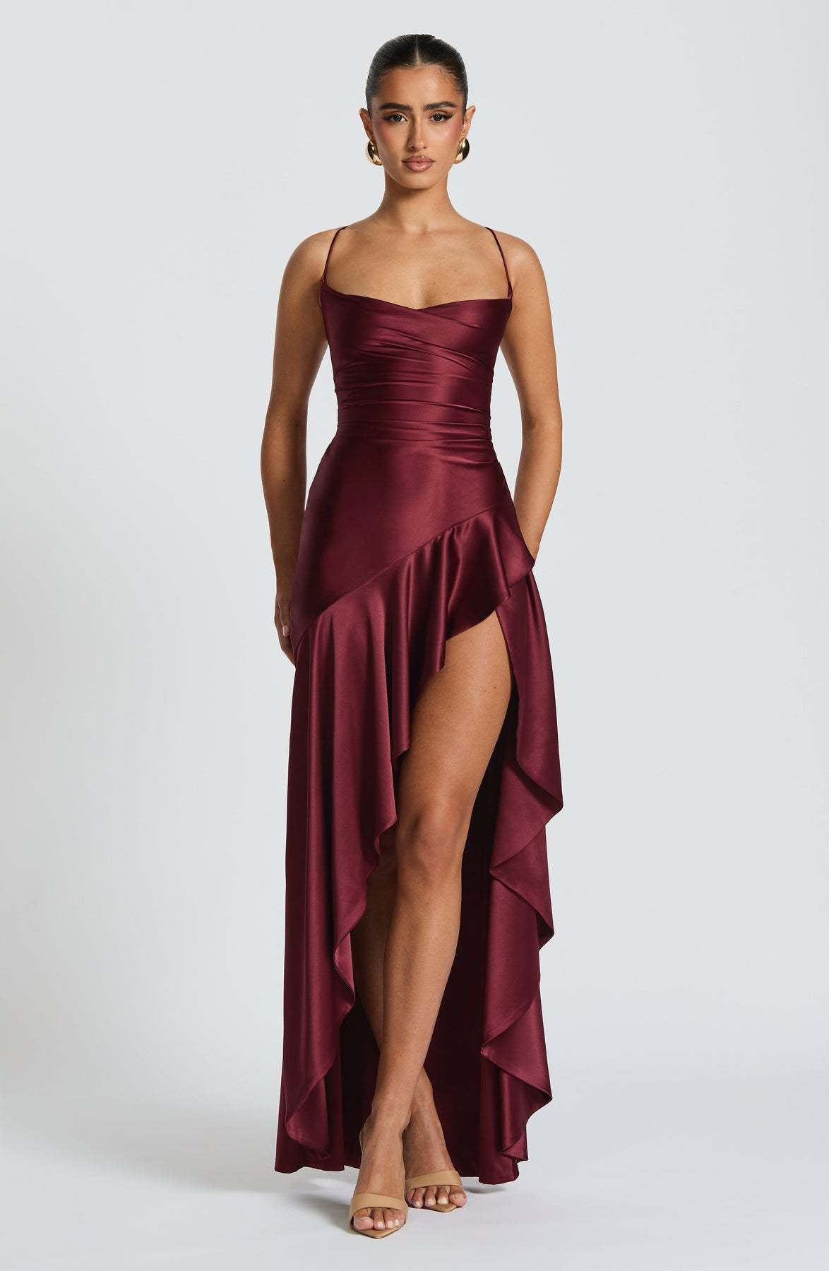 Backless Dress Split Suspender Maxi Dresses Clothing