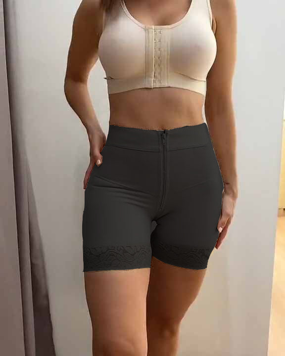 Internal Hooks Firm Compression Zipper Butt Lift Peahcy Shaper Shorts