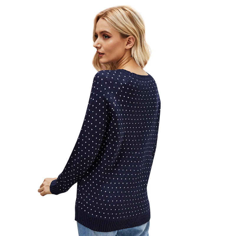 Snowflake Crew Neck Snowman Christmas Knit Sweater