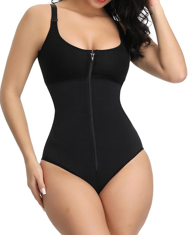 Shapewear Bodysuit Straps Tummy Control Waist Trainer Cincher Body Shaper Zipper Postpartum recovery hip lifter underwear