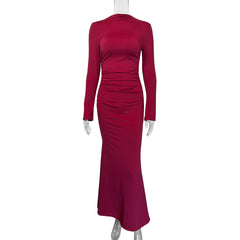 Womens Long-sleeve Casual Dress
