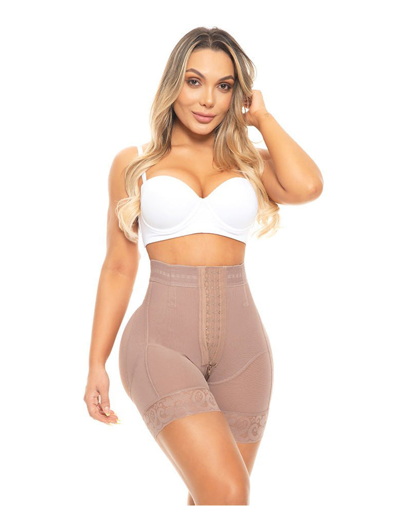 High Waist Push Up Lace Short With 3 Rows Of Snaps