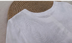 Spring And Literary Leisure Round Neck Linen Embroidered Dress Women