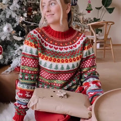 Christmas Knitted Half High Collar Sweater