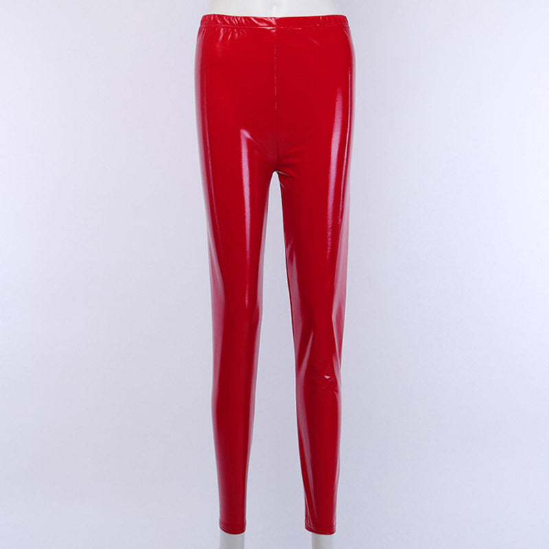 PU Laser Mirror Seven Color Leather Pants