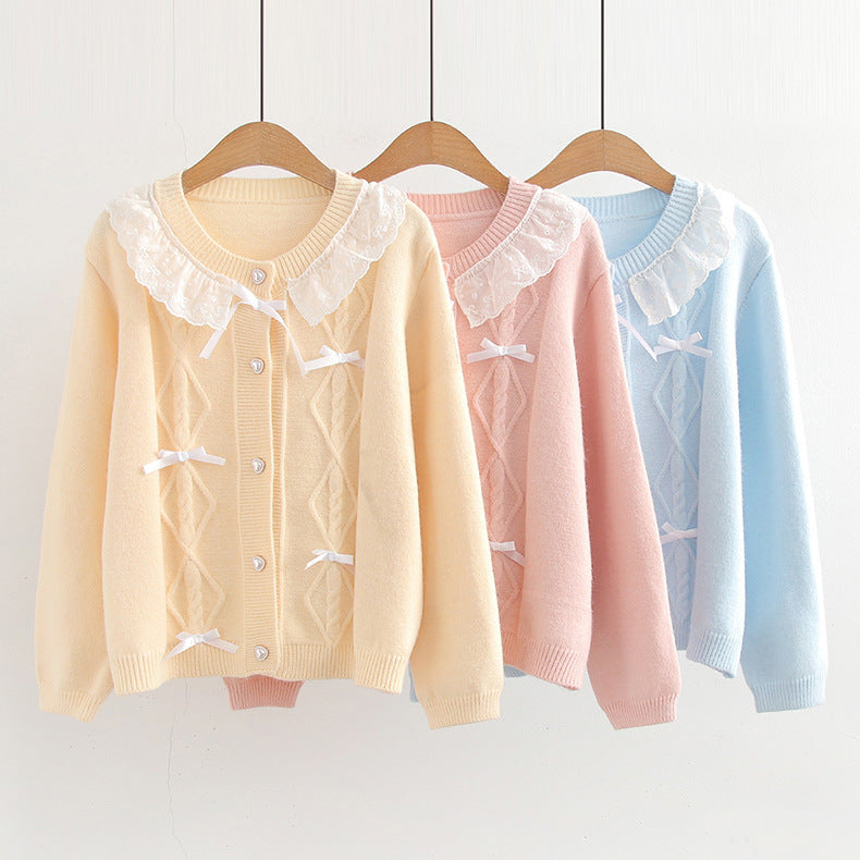 Bow Lace Trim Patchwork Top Women