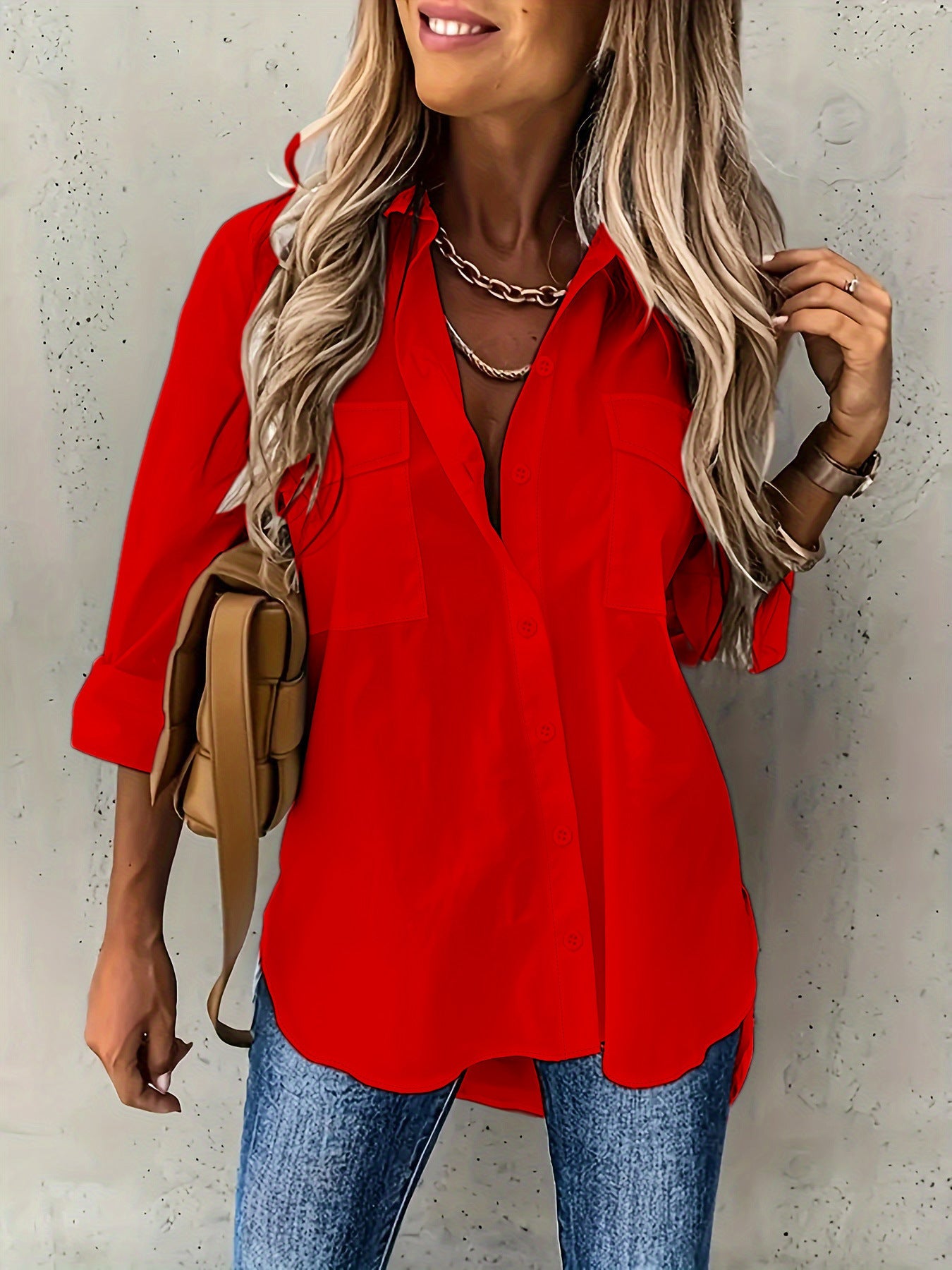 All-Season Versatile Loose Top With Pockets