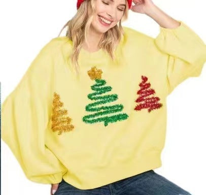 Christmas Tree Casual Pullover Long Sleeve Sweater