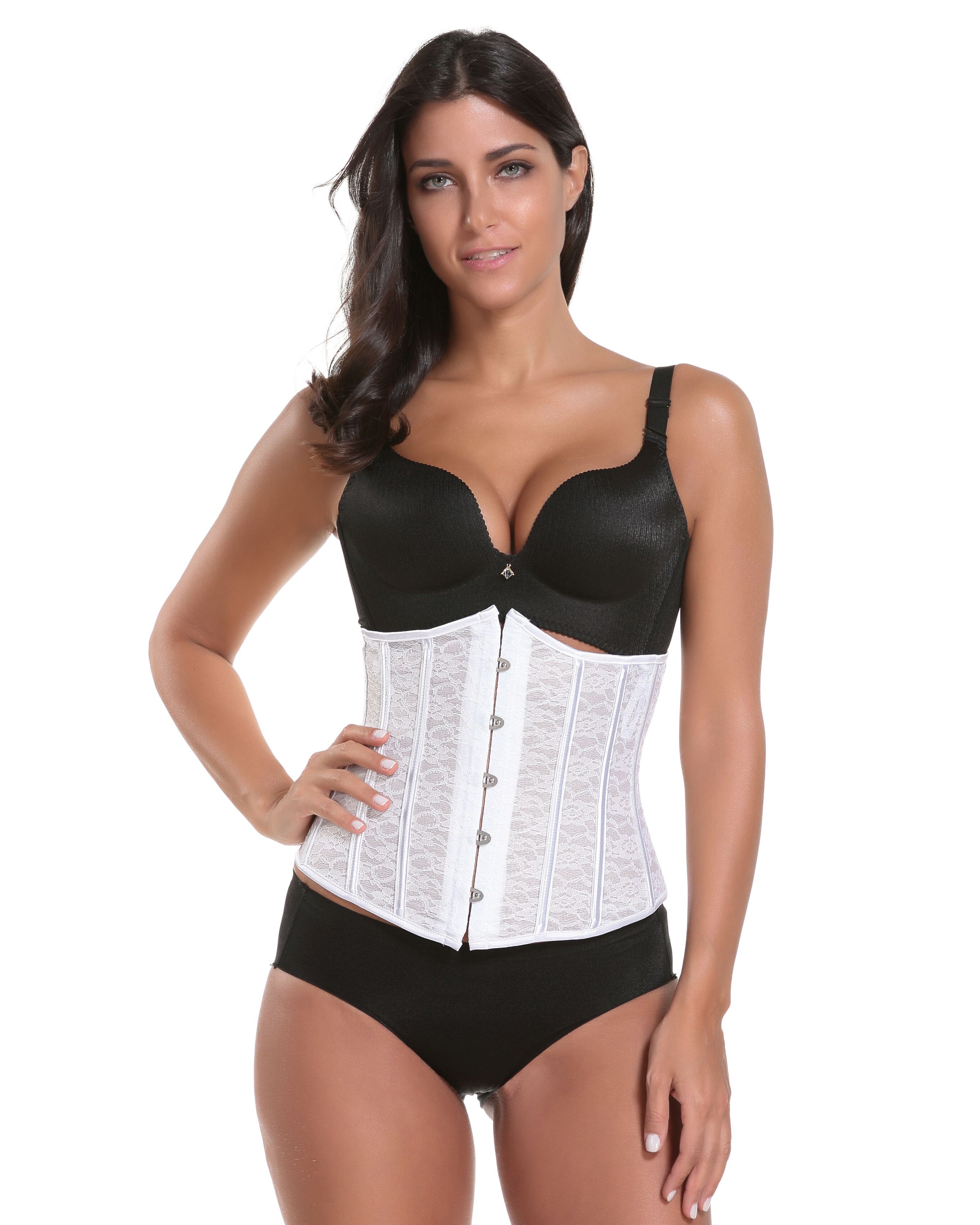 Lacing Corset Top Satin Boned Overbust Body Shaper Bustier