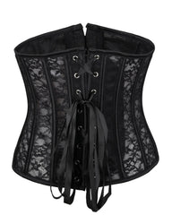 Lacing Corset Top Satin Boned Overbust Body Shaper Bustier