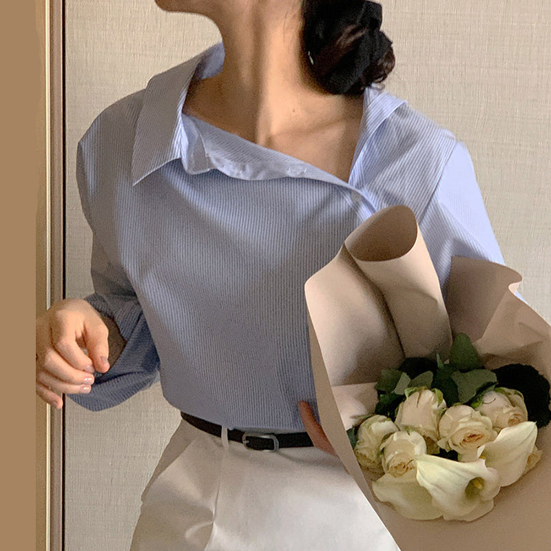 Simple Design Loose Shirt Top